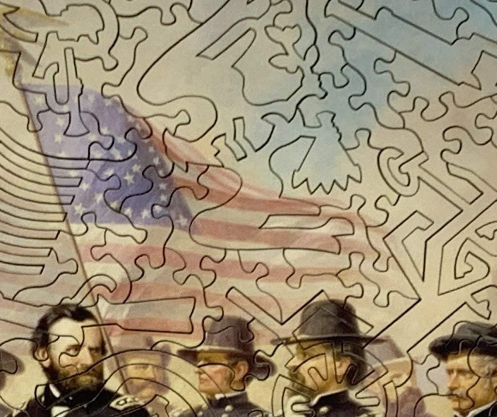 Wooden Jigsaw Puzzle for Adults - Grant and His Generals, 520 Pieces, Made in USA by Nautilus Puzzles