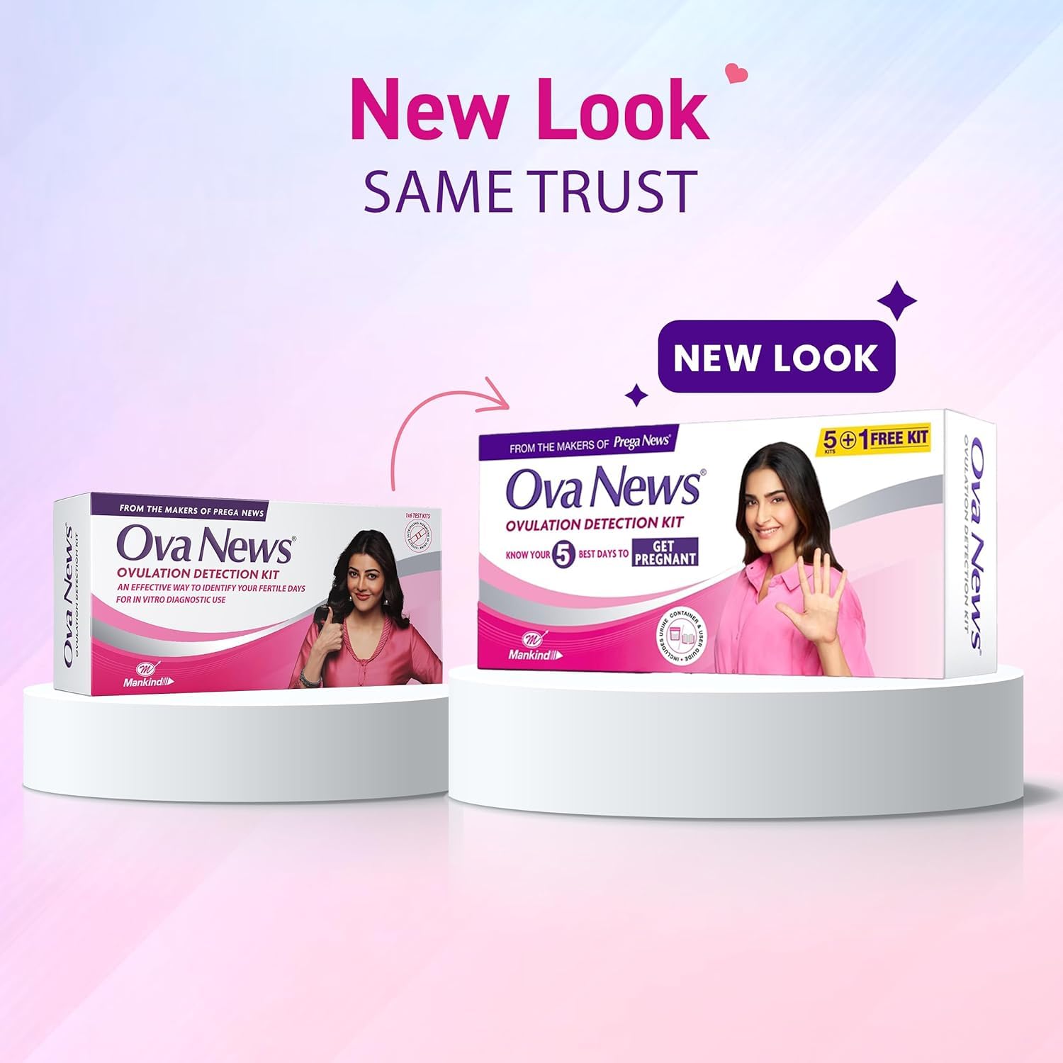 Ova News Ovulation Detection Kit for women planning pregnancy - 6 strips by Mankind & PregaHope Pre-pregnancy Fertility Supplement with Iron Folic Acid & Moringa | 30 Tab