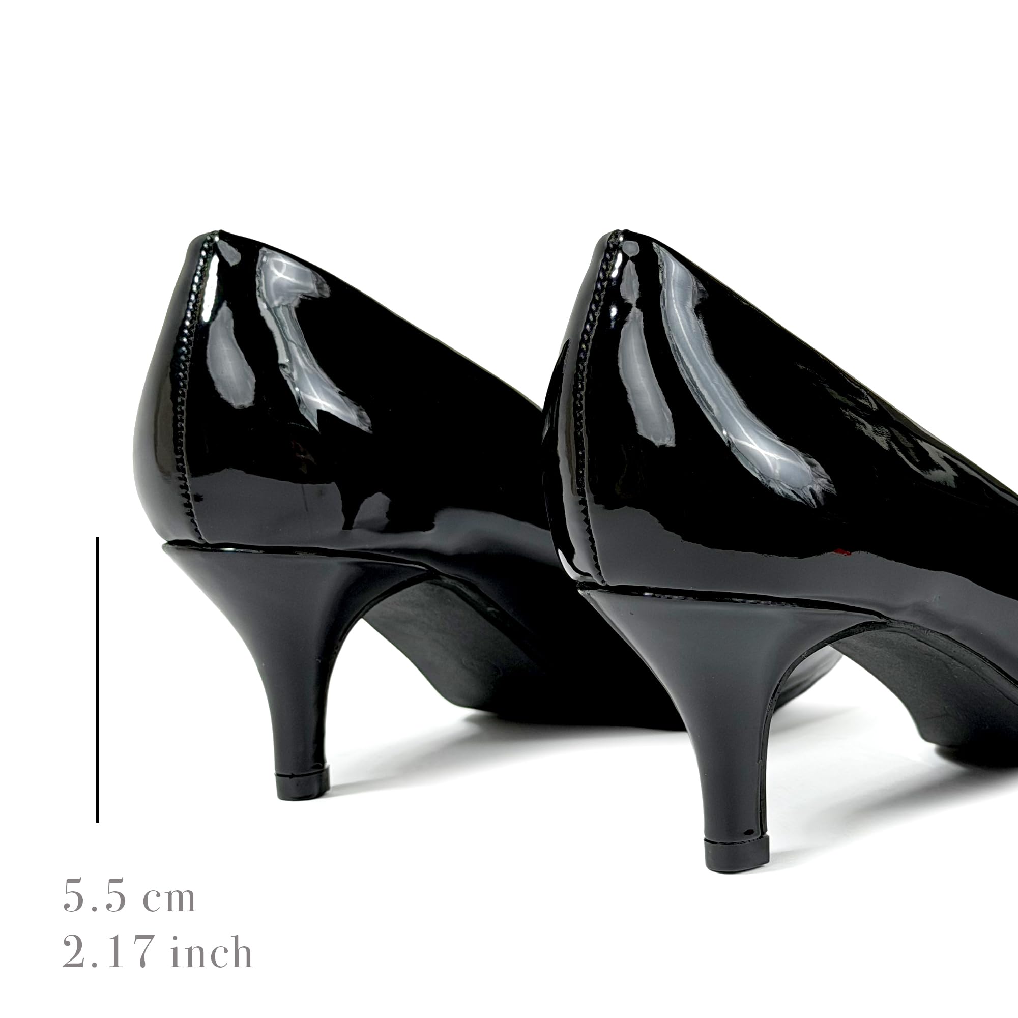 Escarpins Femme à Bout Pointu Effet Verni Talon 5,5 cm