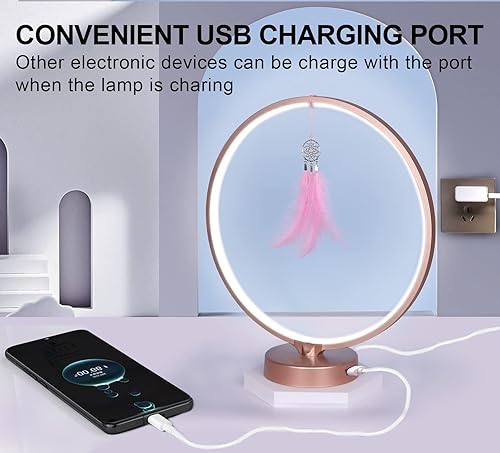 Miniatura 4 de Lámpara de terapia de luz, lámpara solar artificial sin rayos UV con control táctil y remoto, brillo ajustable y temperatura de 3 colores (oro rosa)