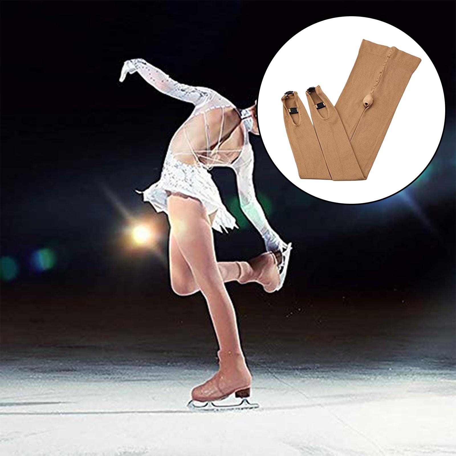 Oshhni Patinage Artistique sur Collants Leggings vêtements Thermiques Chaussettes épaississantes Bas Porter pour Femmes Filles Collants, M à L
