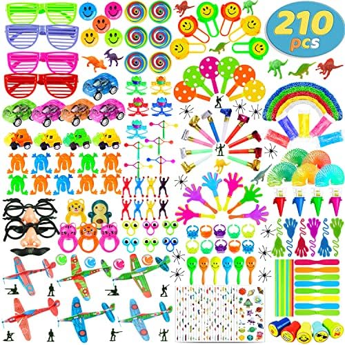 Hhobby Stars 210 PCS Party Favors Toy Assortment for Kids, Carnival Prizes and School Classroom Rewards, Pinata Filler Toys Kids Birthday Party, Bulk Treasure Box Boys Girls