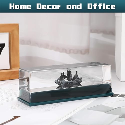 Miniatura 5 de Botella de deriva fluida de crucero, barco insumergible en una caja, decoración de ondas líquidas modelo Titanic, que ya no se hunde juguete, para