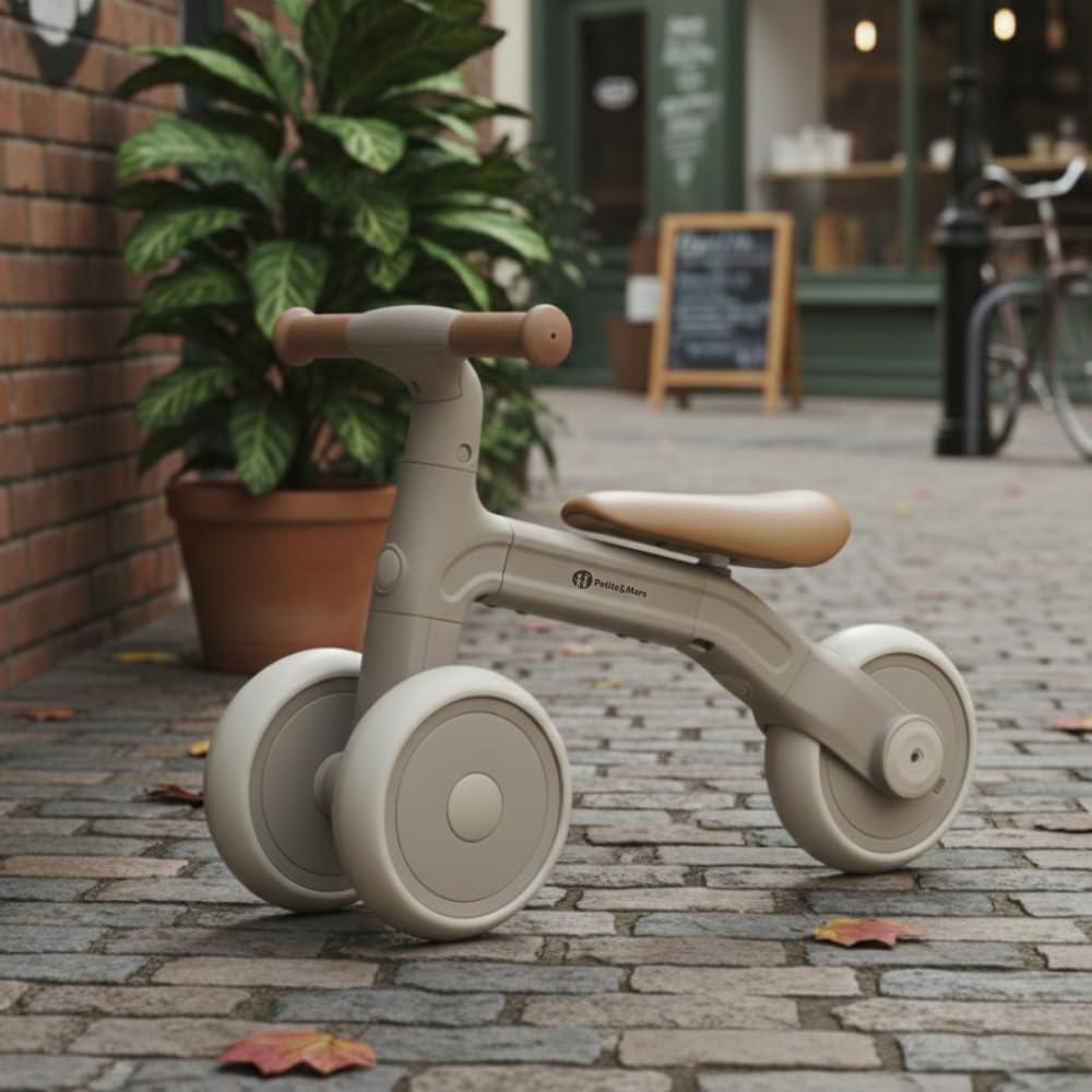 PETITE&MARS Draisienne Bébé Bingo, Vélo 3 en 1 pour bébé 1-2 Ans (12-24 Mois), Premier vélo à 3 Roues, Mini Tricycle avec Pédales (Blanc)