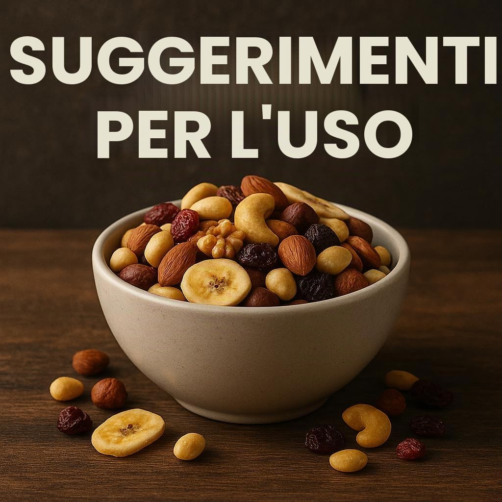 GiDeli Mangime studentesco Premium 5 kg miscela di frutta con arachidi, anacardi, nocciole, mandorle, noci, uvetta, mirtilli rossi e banane chips senza additivi