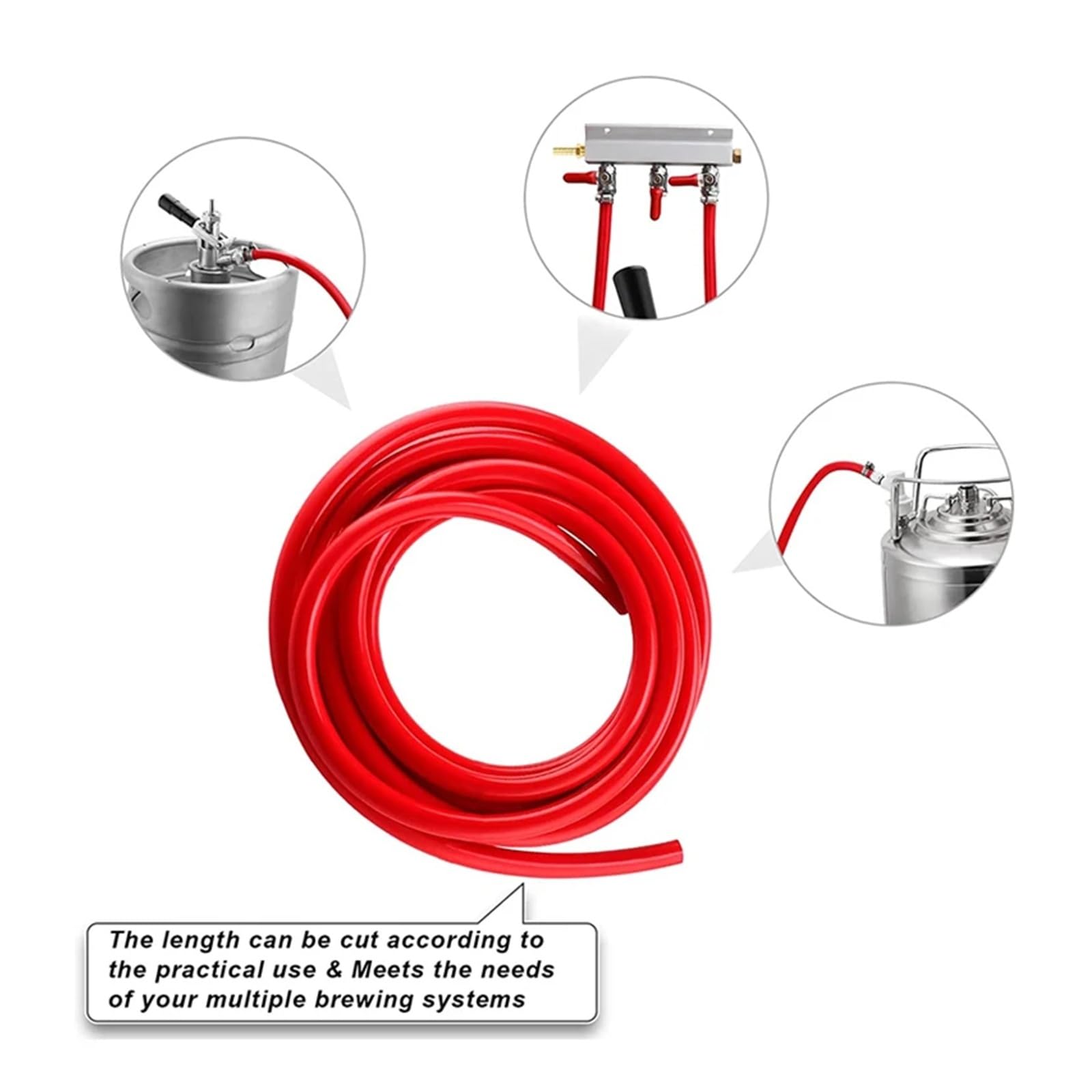 Accesorios de elaboración de cerveza, tubo flexible de PVC de 7 mm de diámetro interior y 5 metros de longitud para elaboración de cerveza y vino, dispensador de bebidas artesanales de alta resisten