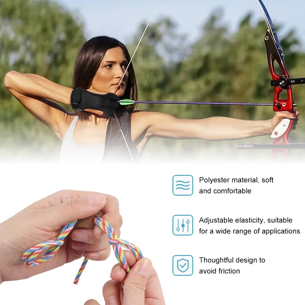 Sangle de Tir à l'arc,Tir à l'arc Doigt Sling,Tir Arc Finger Sling,Dragonne Doigts tir à l'arc,Sangle Réglable Raite à Main,Réglable Corde d'arc Tir à l'arc de Doigt d'arc Classique