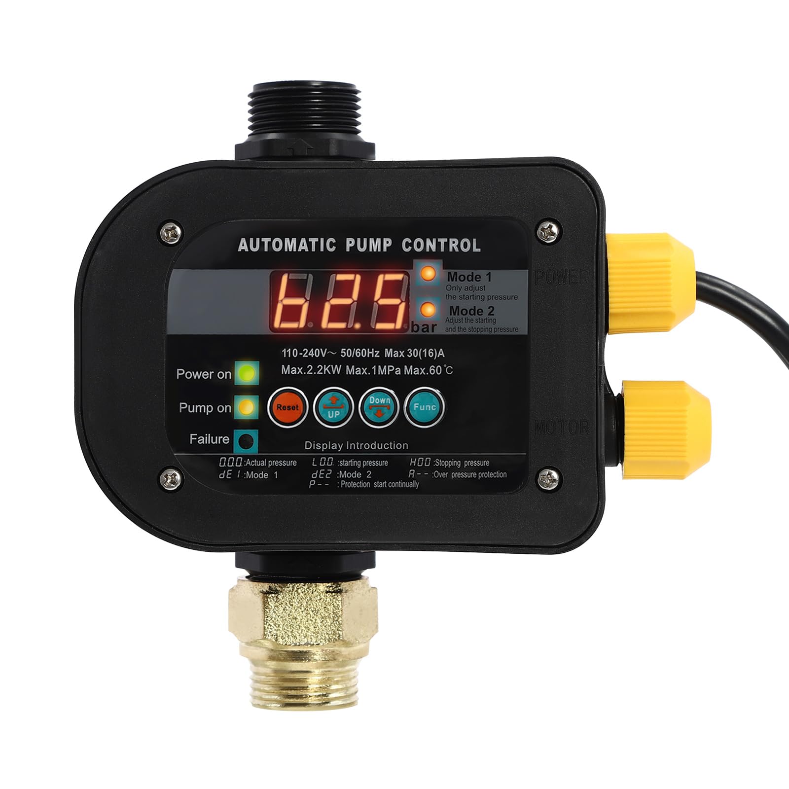 Intelligent Pump Controller, Water Pressure Booster Pump, Water Booster Pump Pressure w/2 Modes for Home, Garden, Industrial
