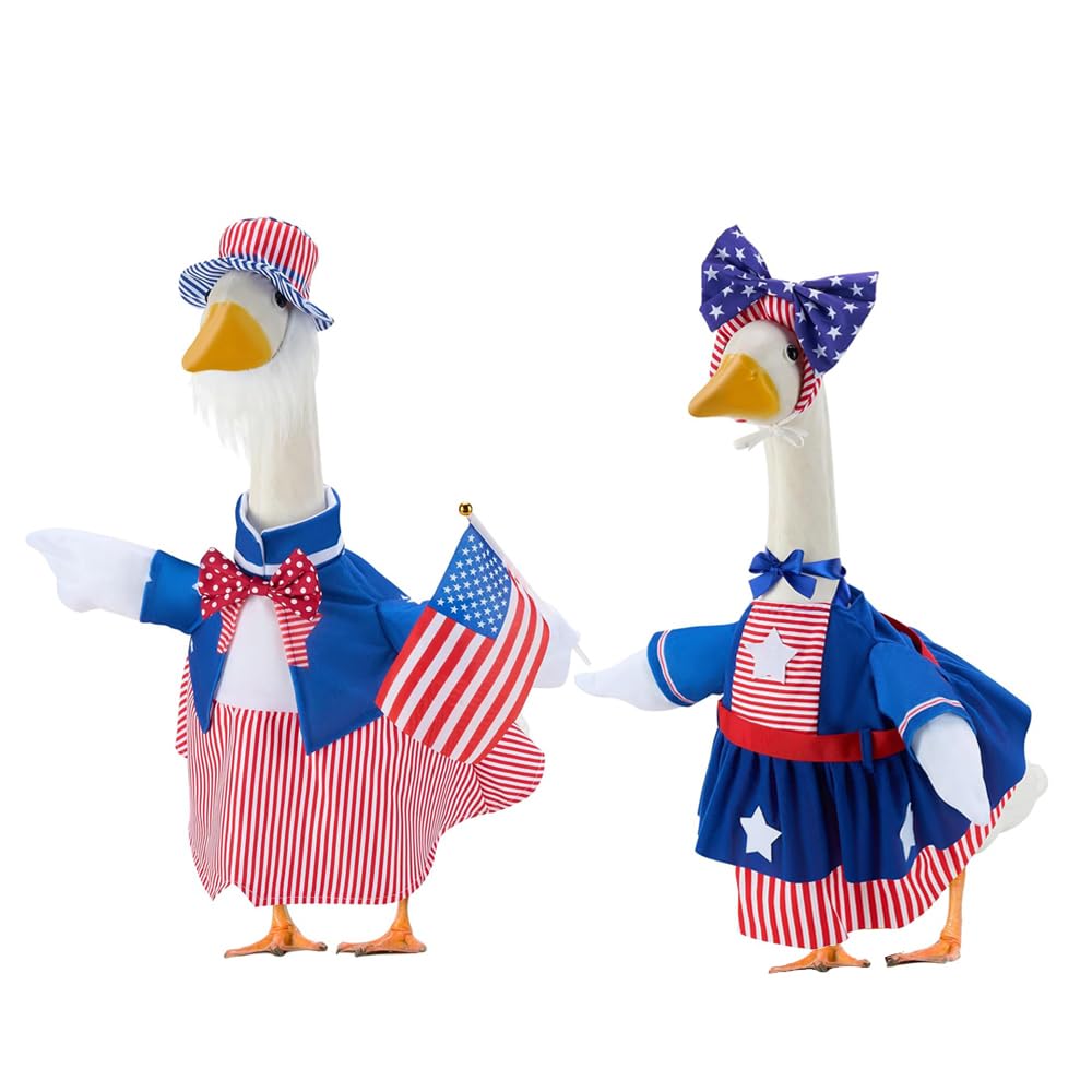 Tenue d'oie patriotique de 58 cm : lot de 2 costumes de tradition pour un jardin joyeux en été