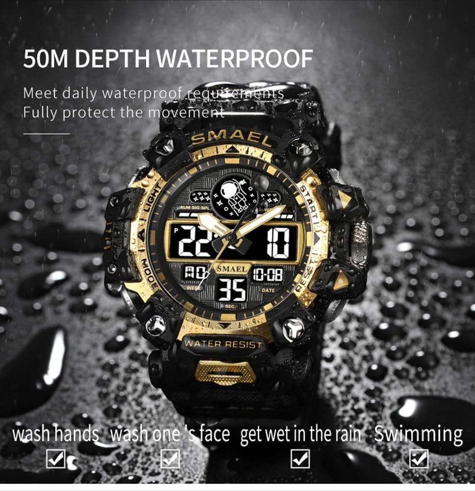 Relojes militares multifunción digital LED cara electrónica al aire libre resistente al agua fecha multifunción táctica alarma cronómetro para hombre reloj deportivo de cuarzo