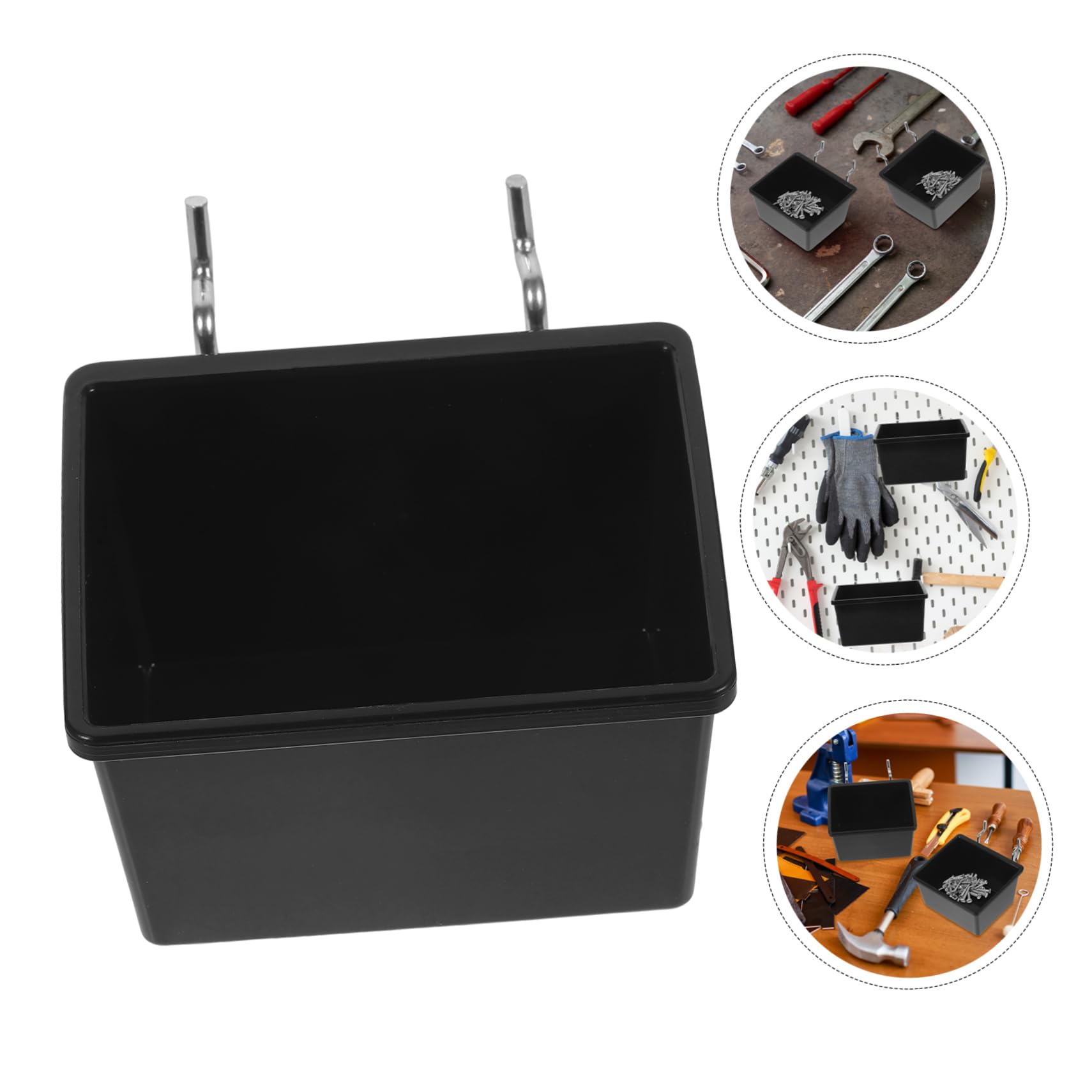 5pcs Pegboard Bins Sturdy Metal Storage Bins Wall Mountable for Tools Office Garage Auto Repair Easy Installation