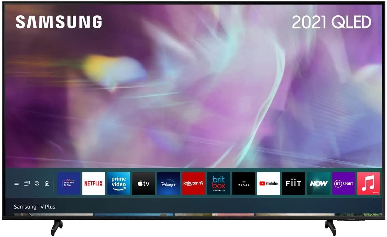 SamsungQ60A 75 Inch 4K QLED Smart TV (2021) - Ultra Slim Dual LED 100% Colour Volume 4K Crystal Processor TV, Alexa Built In, Adjustable Stand, Ultrawide Game View, Adaptive Sound – QE75Q60AAUXXU