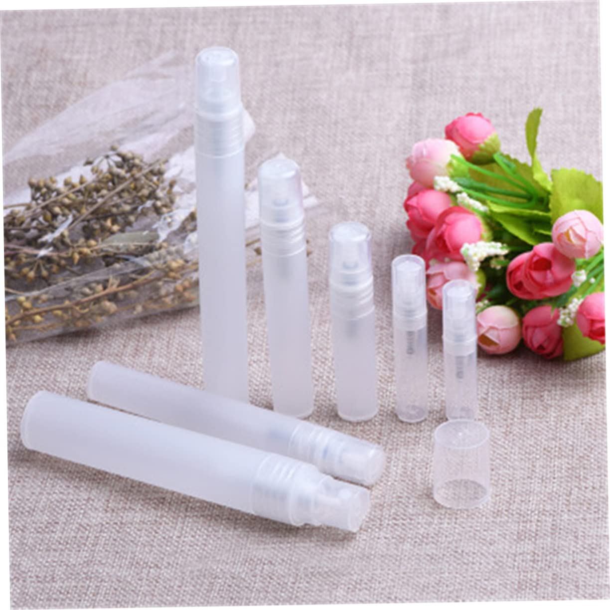 MAGICLULU 48piezas Botellas De Spray De Perfume Mini De Frascos Recargables Transparentes Cosméticos