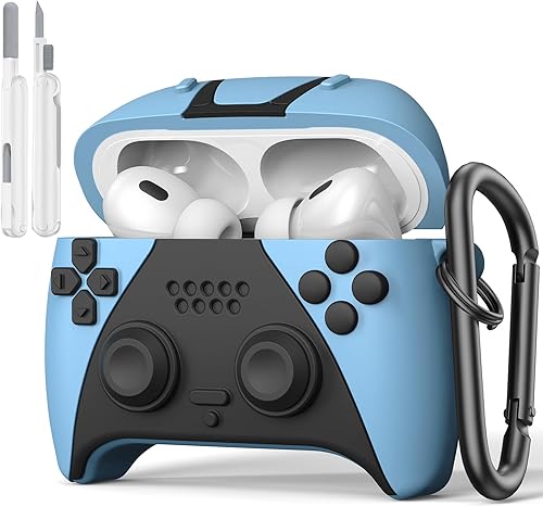 KOREDA Funda compatible con AirPods Pro de 21 generación con kit de limpieza, funda protectora de silicona con llavero para AirPods Pro