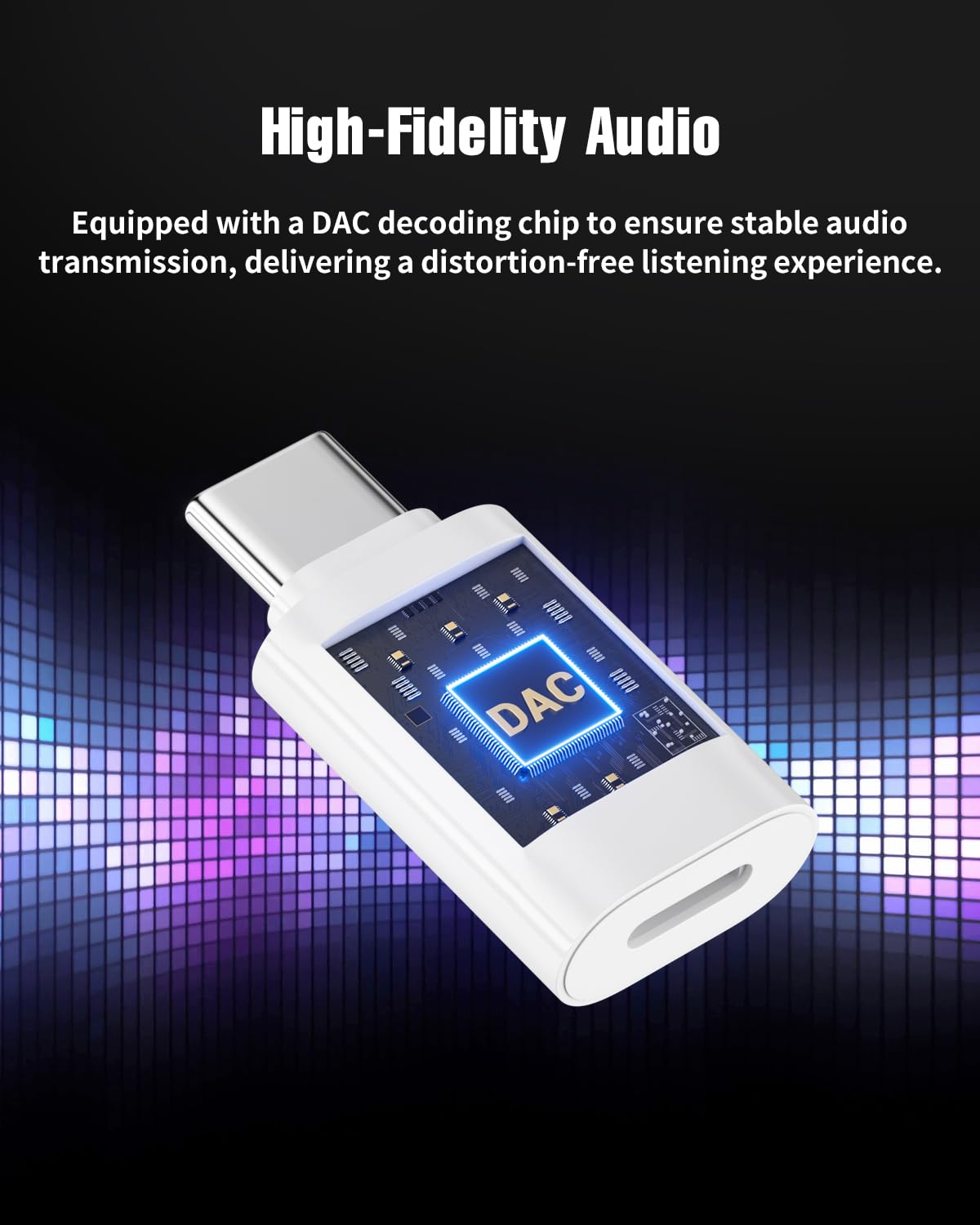 Paquete de 2 adaptadores de audio de luz a USB C para música/llamadas/control, USB C macho a Lightning hembra adaptador de auriculares para teléfono 15/16/17, almohadilla, G-alaxy, no para