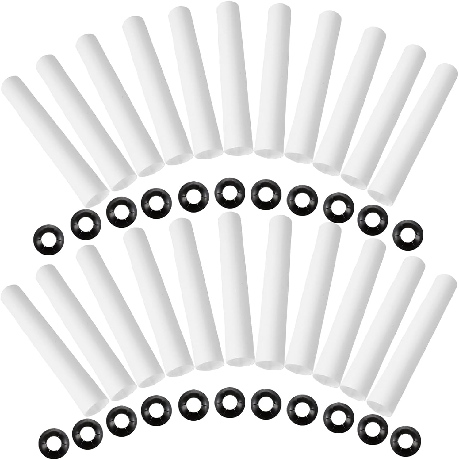 22Pcs Garage Door Hinge Quiet Roller Sleeves with Roller Shaft Nuts Gaskets Compatible with Quiet Garage Door Rollers Bearing