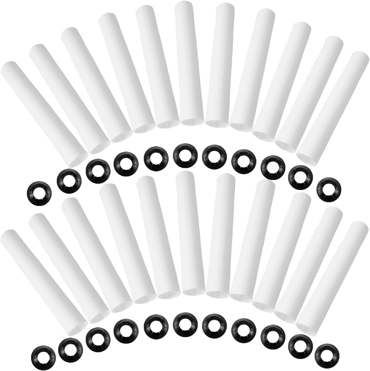 22Pcs Garage Door Hinge Quiet Roller Sleeves with Roller Shaft Nuts Gaskets Compatible with Quiet Garage Door Rollers Bearing