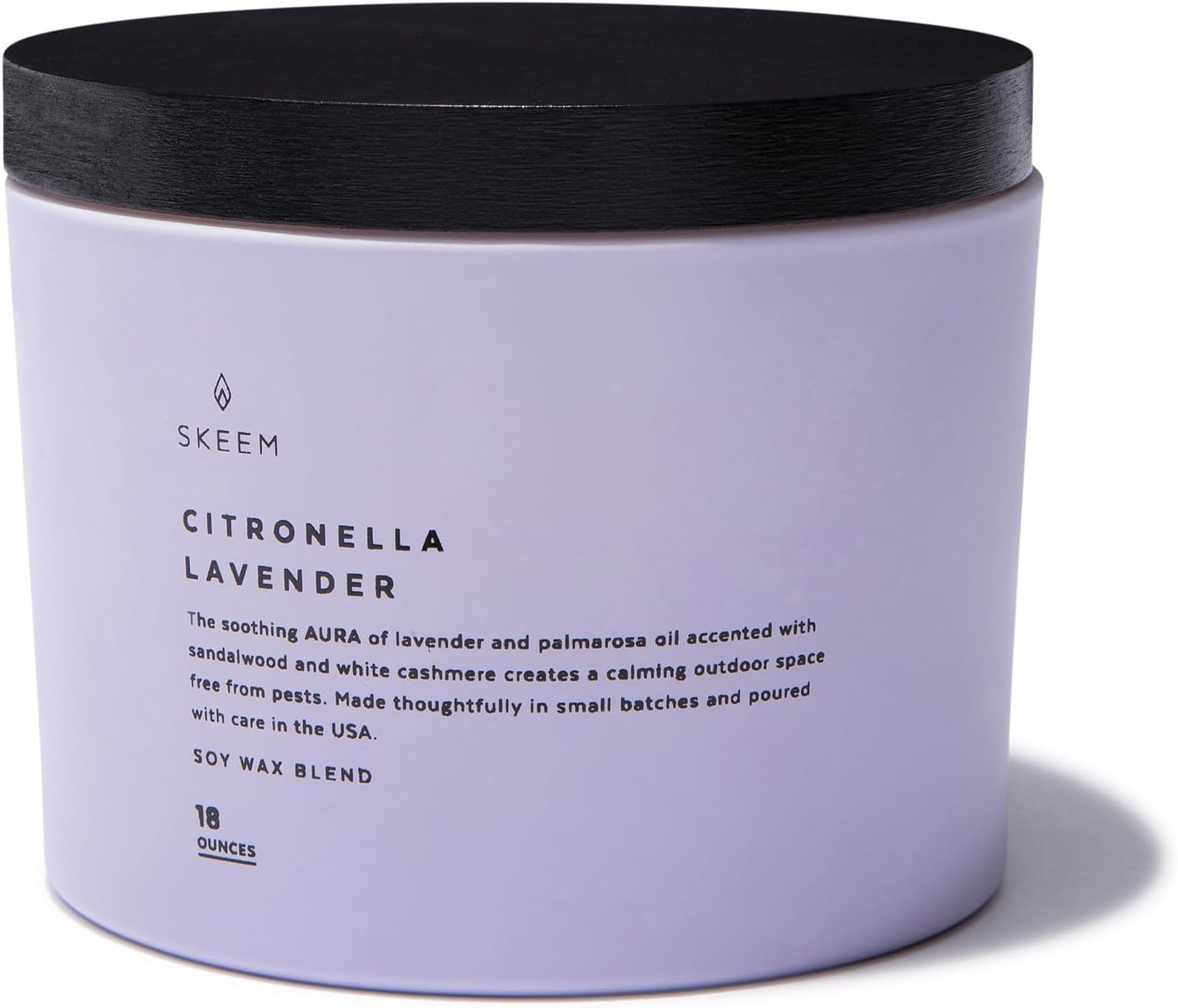 Skeem Aura Citronella 3-Wick Candle - Palo Santo Scented Candle - Palo Santo & Cedar with a Citrus Twist - Soy Wax, All Natural Oils - 80 Hour Burn Time