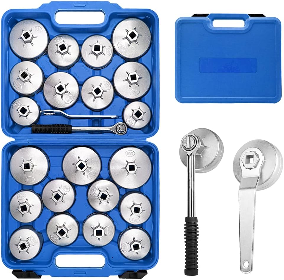 23pcs Aluminium Oil Filter Wrench cup Removal Socket Remover Tool Set ...