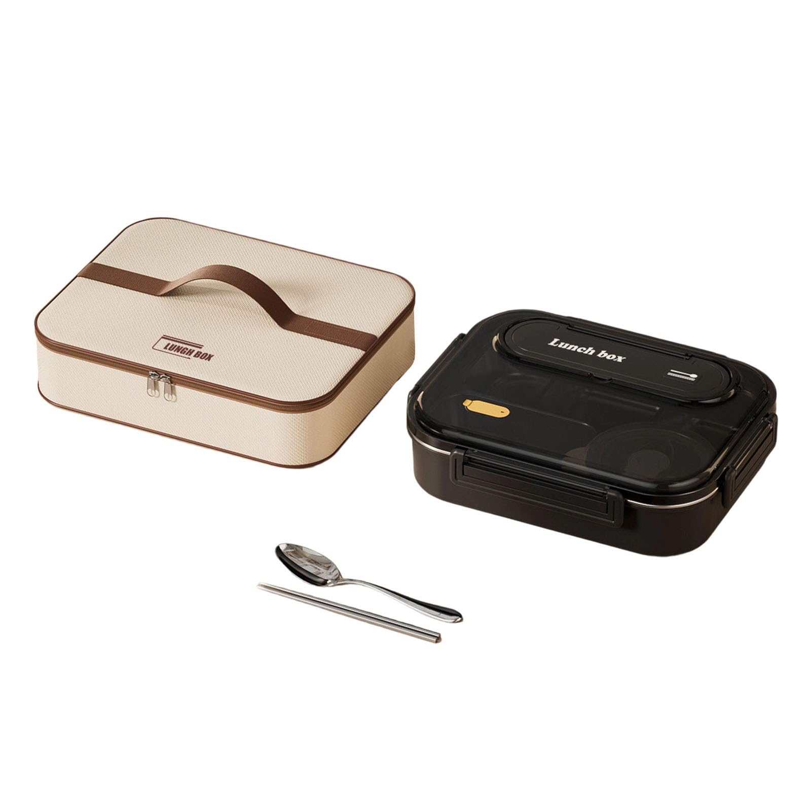 APGLSXY Stainless Steel Thermal Lunch Container with Soup Bowl Spoon Chopsticks 5 Compartment Insulated Divided Bentos Box Set Compartment Food Container