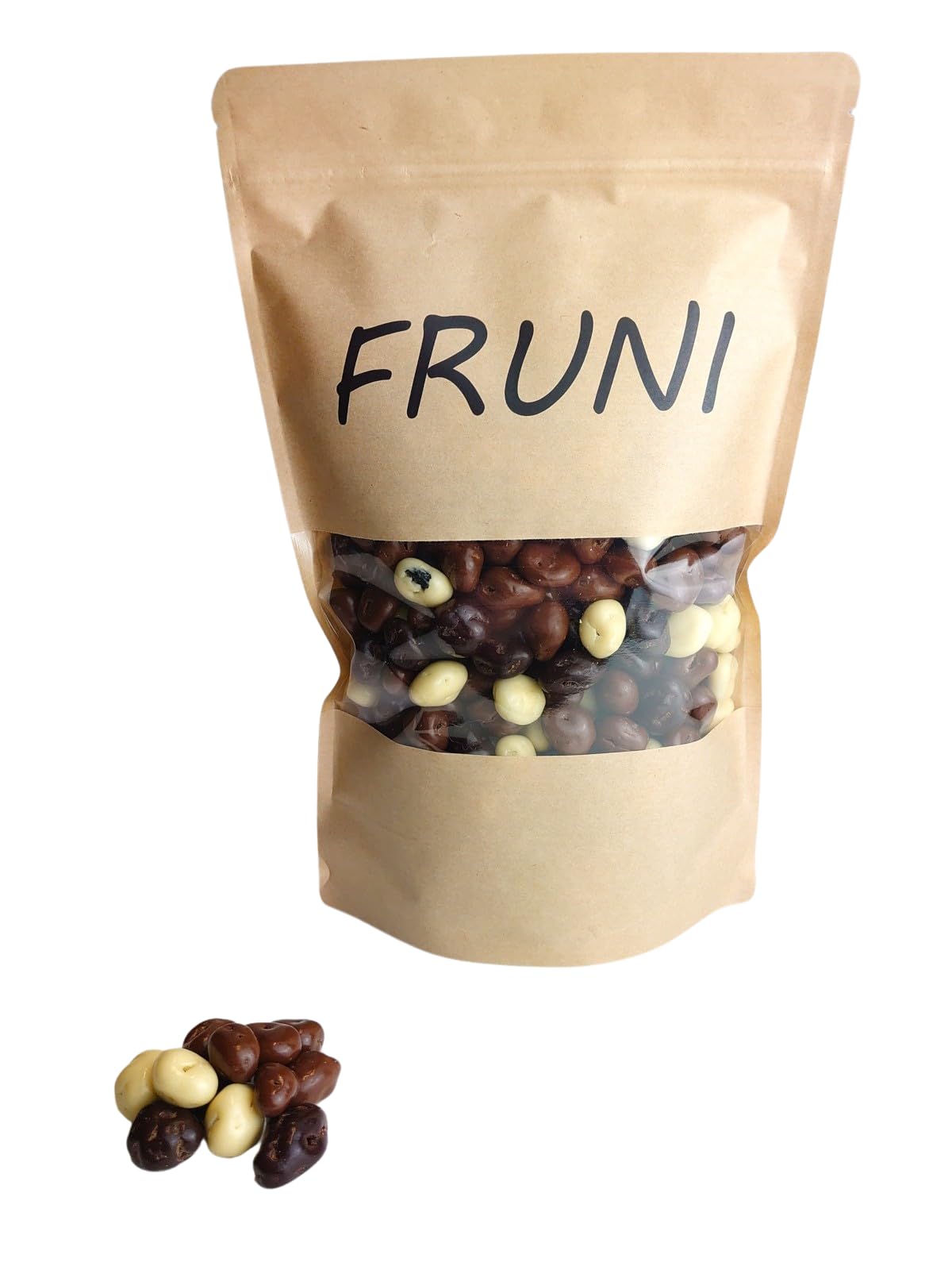 FRUNI Schoko Weinbeeren Mix | Rosinen umhüllt mit Vollmilch-, weißer und Zartbitterschokolade 1 KG