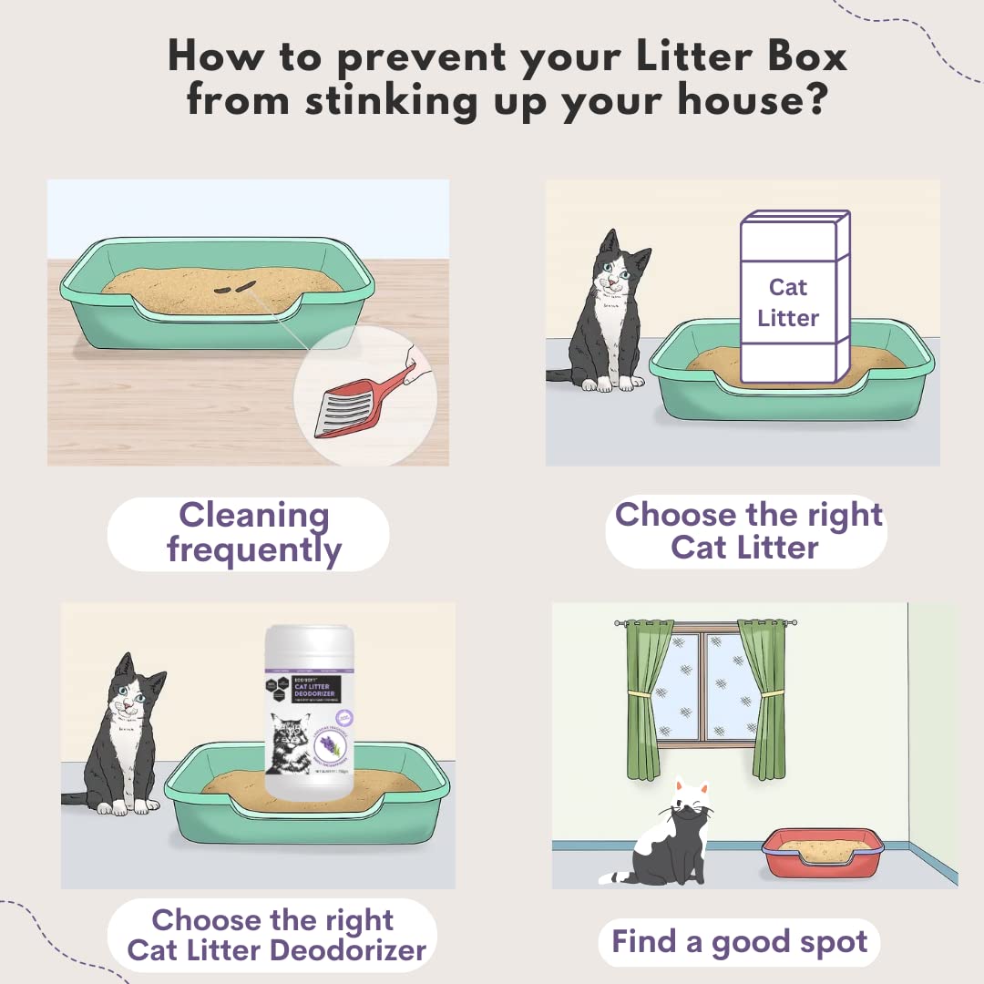 Eco Soft Cat Litter Deodorizer 750gms | Lavender Fragrance | Odour Eliminating Powder | Suitable for All Types of Litter | Longer Lasting Odour Control | Strong Cat Urine Smell Remover 4