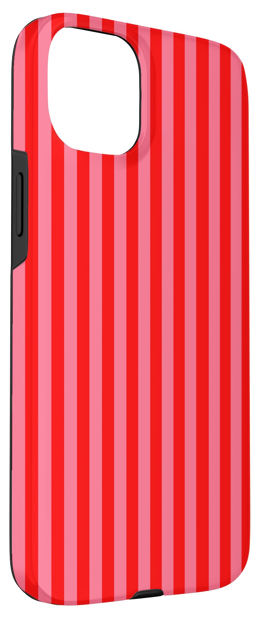 Retro Pink and Red Stripes Geometric Vertical Lines Pattern Case for iPhone 15 Plus - Image 3