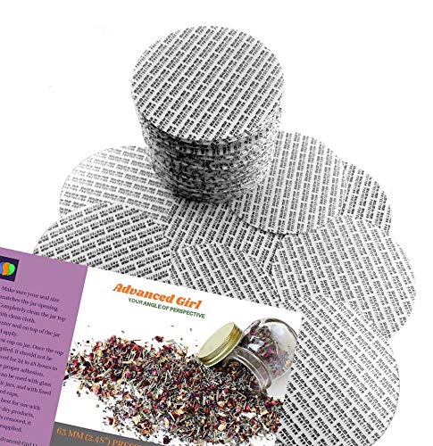 Advanced Girl Pressure Sensitive Torque Activated Seals Cap Liners - 63mm (2.48") - 30 PCS - Made in USA- for Glass & Plastic Bottles & Containers - No Induction Sealer Needed - Black (30)