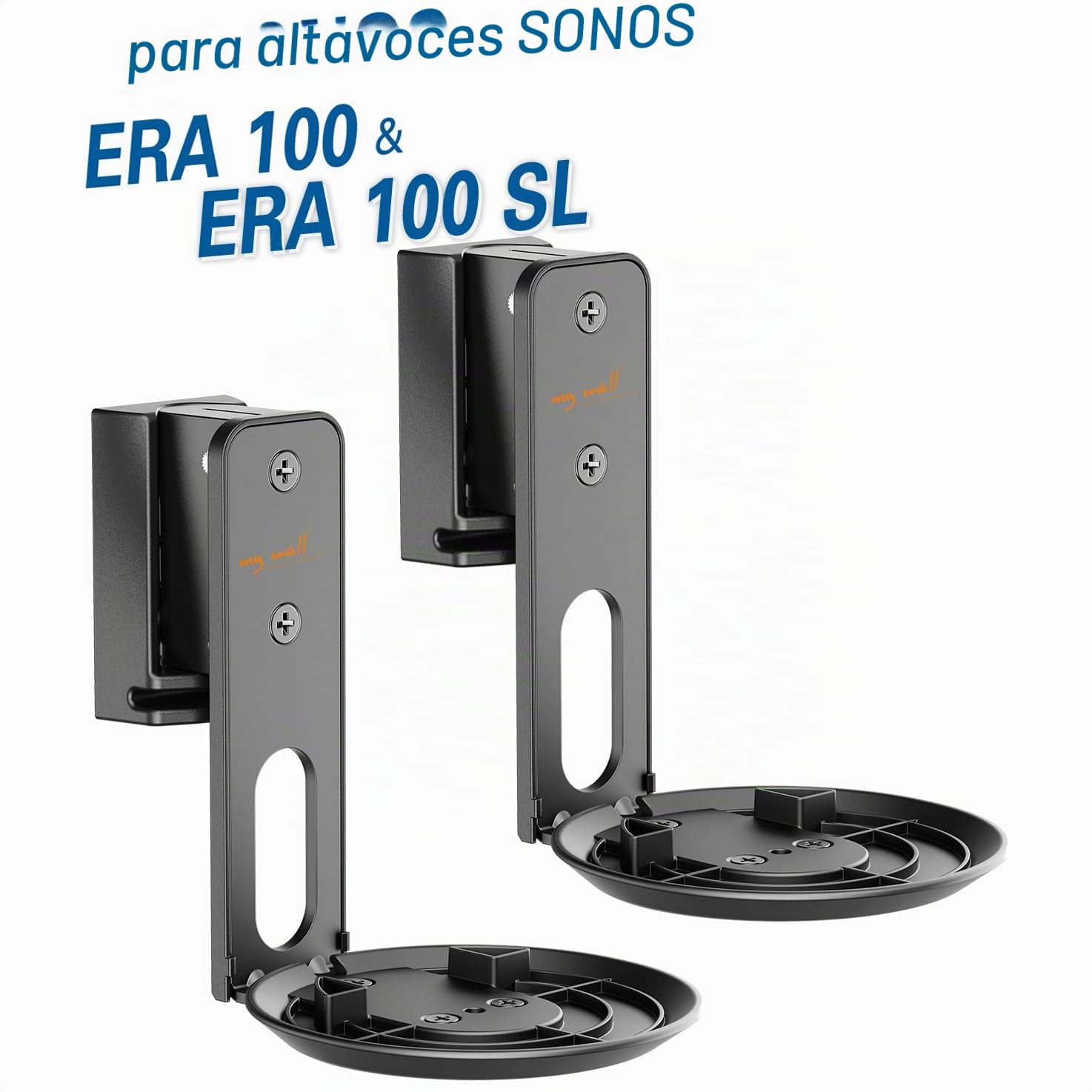 my wall HS40L - Soporte de pared para altavoces SONOS Era 100 (inclinable, 2 unidades), color negro