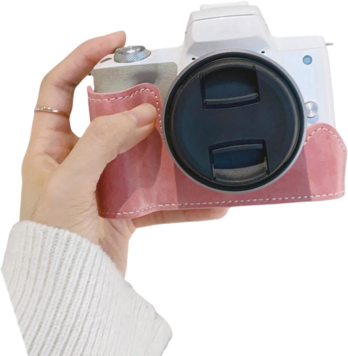 Protective PU Leather Half Cemara Case Base with Plushie Interior and Tripod Mount Easy Access