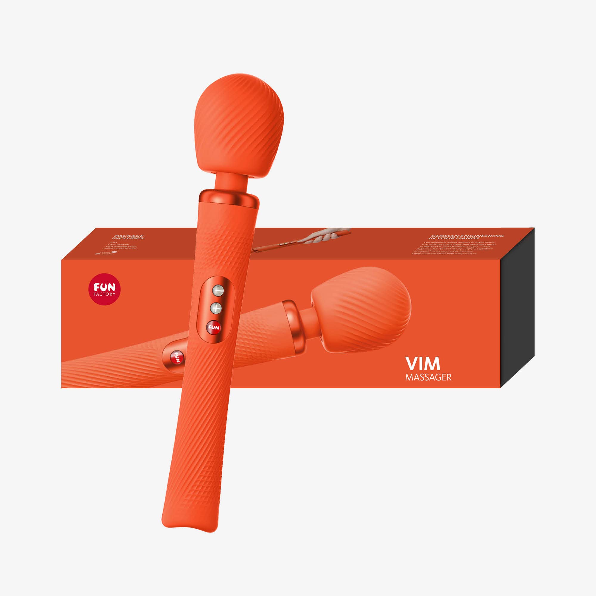 Fun Factory Vim Wand Massager Rechargeable Cordless Body Massager Quiet Operation Water Resistant Handheld Massager 5 Speeds - 3 Patterns ()