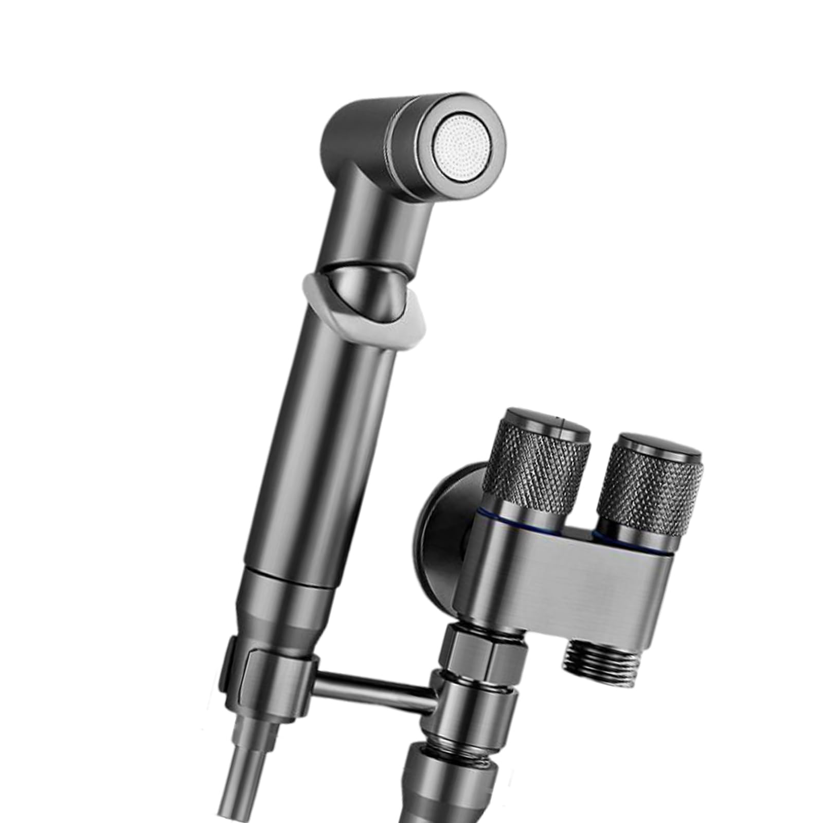 Msioytog A Handheld Bidet Sprayer Ttachment Bidet Toilet Sprayer With Double Outlet Valves Washing Toilet Ccessories Easy To Use Easy To Installation