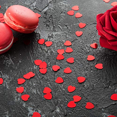 Emaan Small Confetti Metal Foil Love Sequins, Cute Romantic Red Heart Confetti, Embellished, Wedding Party Decorations And Table Decoration Diameter 10Mm (Red) #TOP2