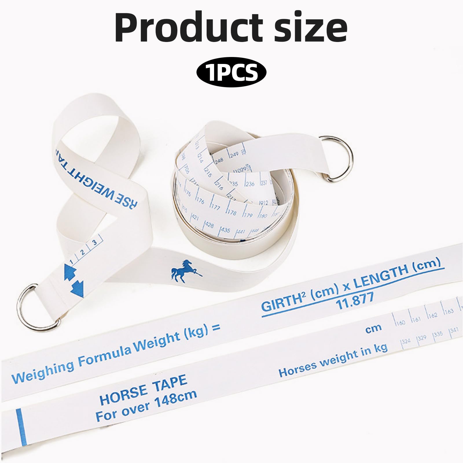 Horse Weight Tape, Portable Horse Measuring Stick for Height and Weight Double Scale Horses Waist Measuring Tape - Image 2