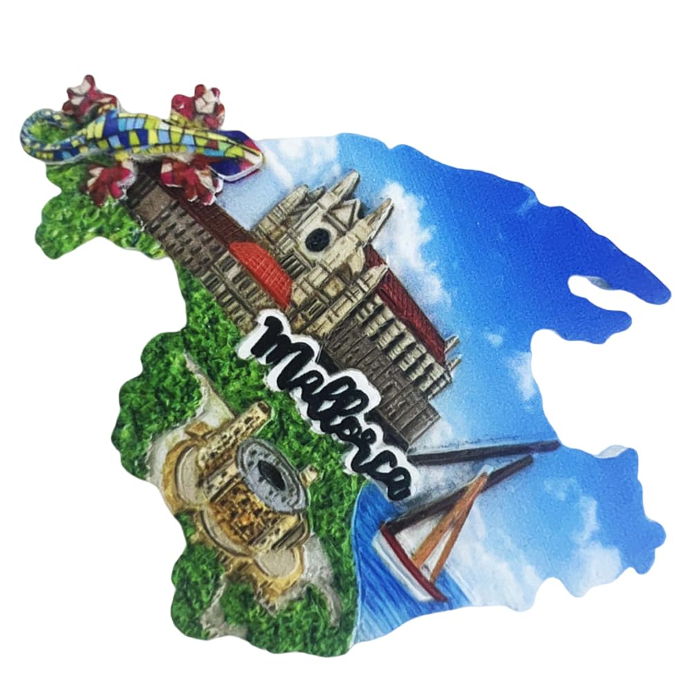 Magnete 3D Per Frigorifero Isola Di Maiorca, Spagna - Souvenir Fatto A Mano In Resina