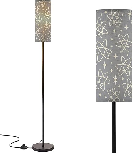 Miniatura 16 de Lámparas de pie modernas retro futuristas platillos verde azulado estrellas brillantes lámpara de pie lámpara de poste de metal con pantalla de lino