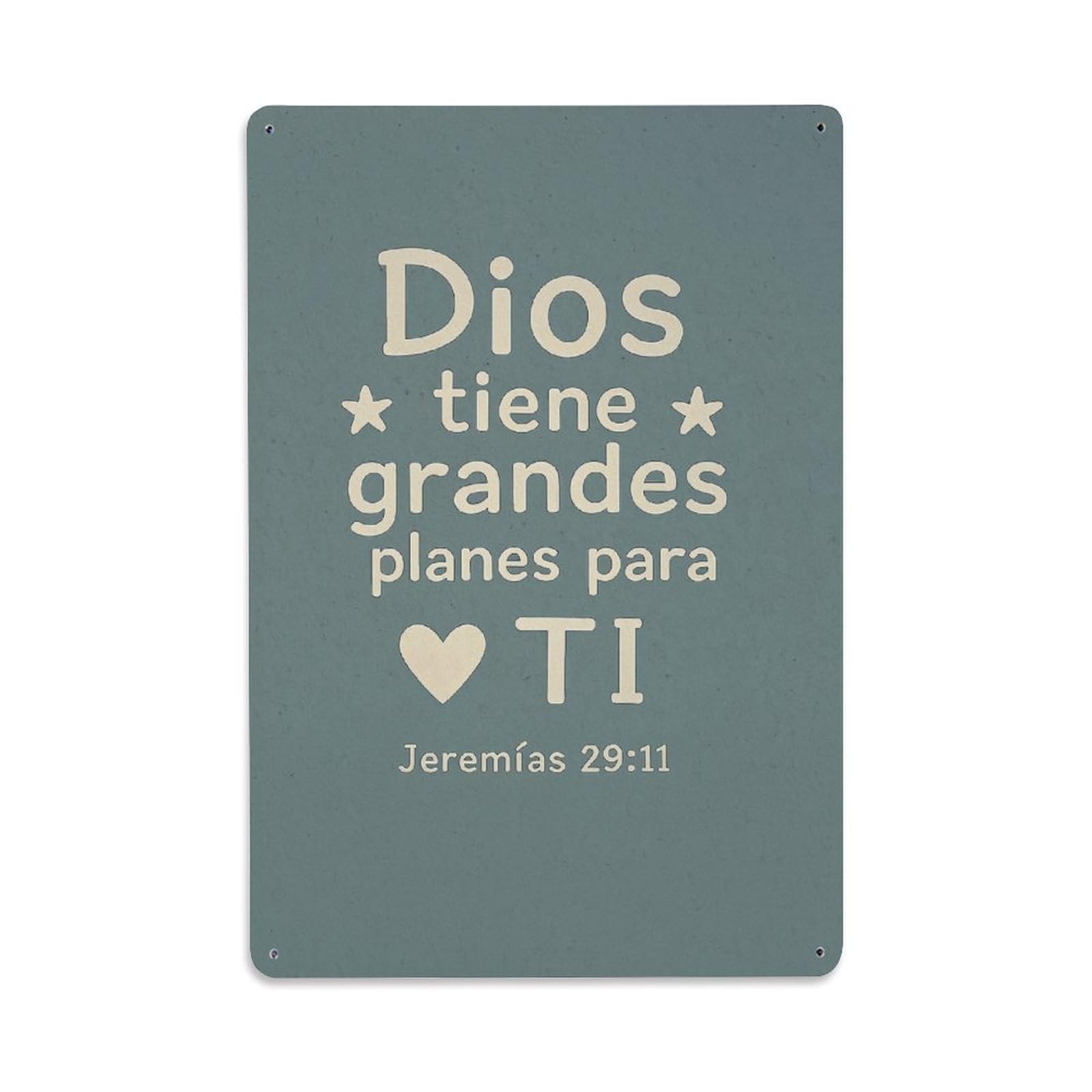 Jdfenggu Vintage Dios Tiene Grandes Planes Para Ti Retro Metal Tin Sign, Decor Art Poster For Bar, Home, Man Cave, Kitchen, Laundry Room Gift 8X12inch