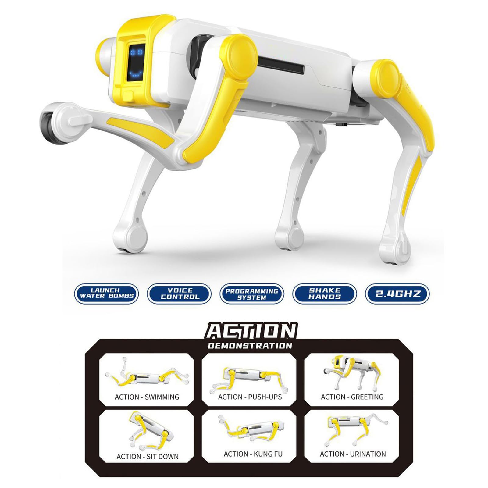 Cane Robot con Controllo Vocale, Apprendimento della Codificazione, Kit per Cani Robotici, Gioco interattivo Ai Smart Dog, per Intrattenimento per Bambini, Educazione STEM, Regalo