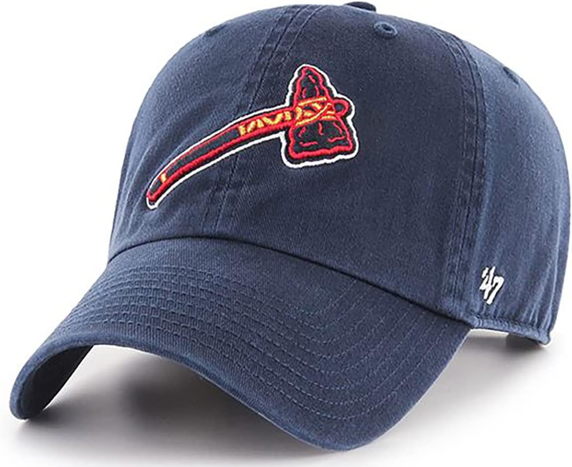 Atlanta Braves Navy Alternate Hammer Clean Up Adjustable Hat, Adult One Size Fits All
