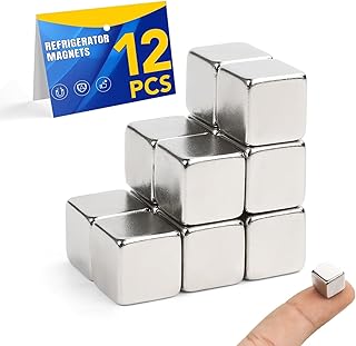 LOVIMAG Refrigerator Magnets 0.39x0.39x0.39in, 12pack Small Magnetic Blocks for Fridge, Square Cube Magnets for Science, Whiteboard, Crafts, Office and DIY