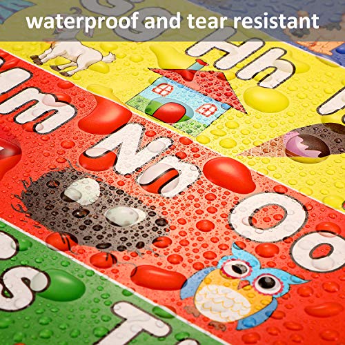 8 Educational Preschool Posters For Toddler And Kid Learning With 60 Glue Point Dot For Nursery Preschool Homeschool Kindergarten Classroom - Teach Numbers Alphabet Colors Months And More 16 X 11 Inch #TOP3