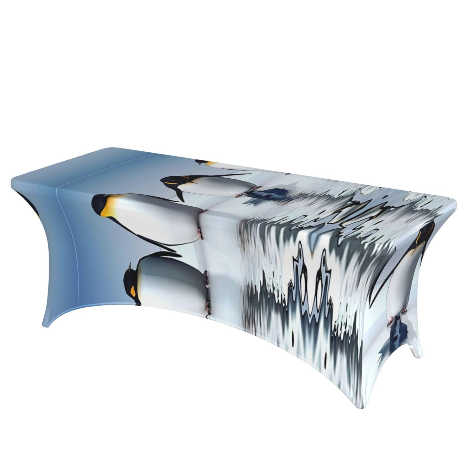 Nappe rectangulaire extensible à motif pingouin pour grande table