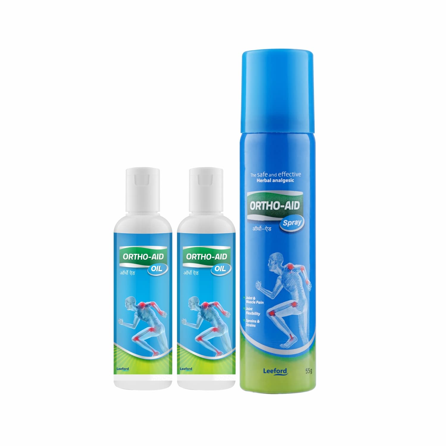 ORTHOAID Pain Relief Combo – Pack of 3 (2 x 50ml Herbal Oil + 55ml Spray) | Fast Relief from Joint, Back, Muscle & Body Pain | Ayurvedic Formula for Quick & Long-Lasting Comfort-image-8