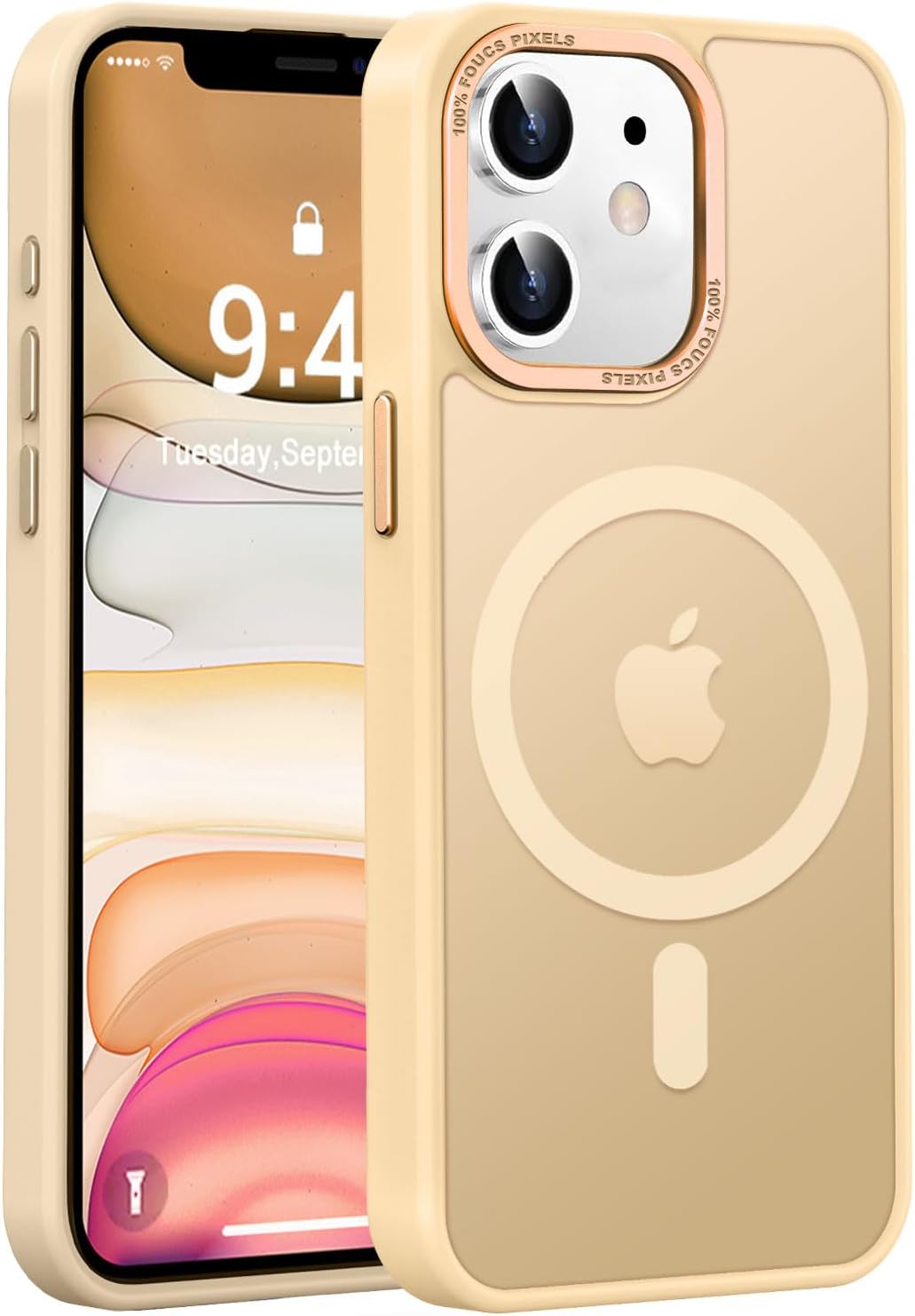 Newfuture Magnetic for iPhone 11 Case Matte Shockproof, Creamy Yellow