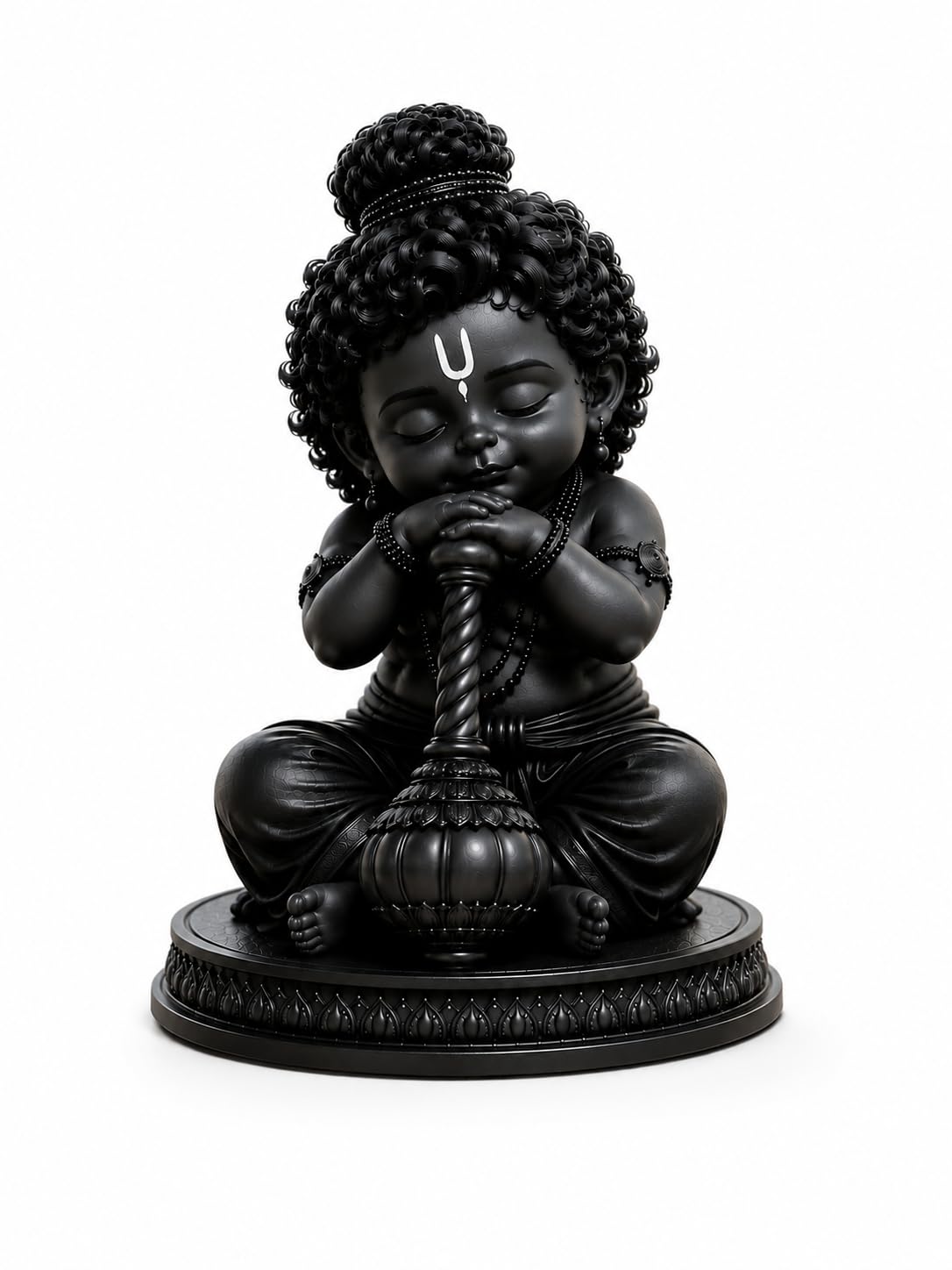 Bal Hanuman Idol for Car Dashboard & Home Decor | Premium Matte Black Bal Hanuman Murti | Cute Baby Hanuman Statue for Home Temple, Office Desk & Gift | 3D Printed Showpiece-image-27