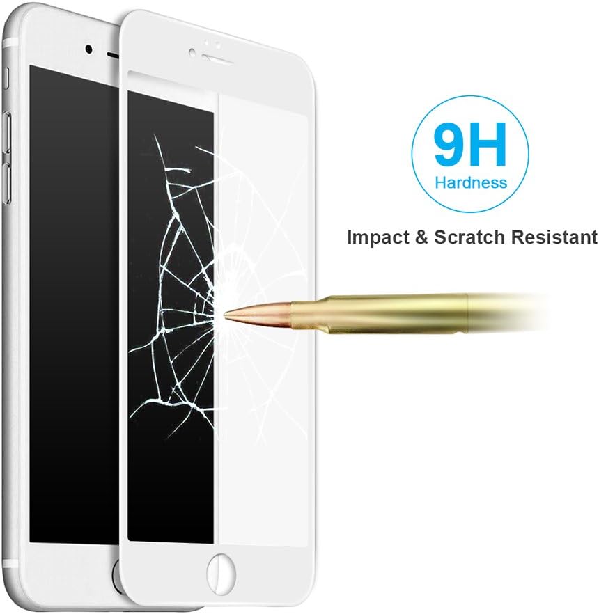 2-Pack iPhone 6 Plus 6s Plus Screen Protector, DIGITWHALE 3D Full Curve Soft Edge Tempered Glass Screen Protector Film for iPhone 6 Plus and iphone 6S Plus 5.5"-White