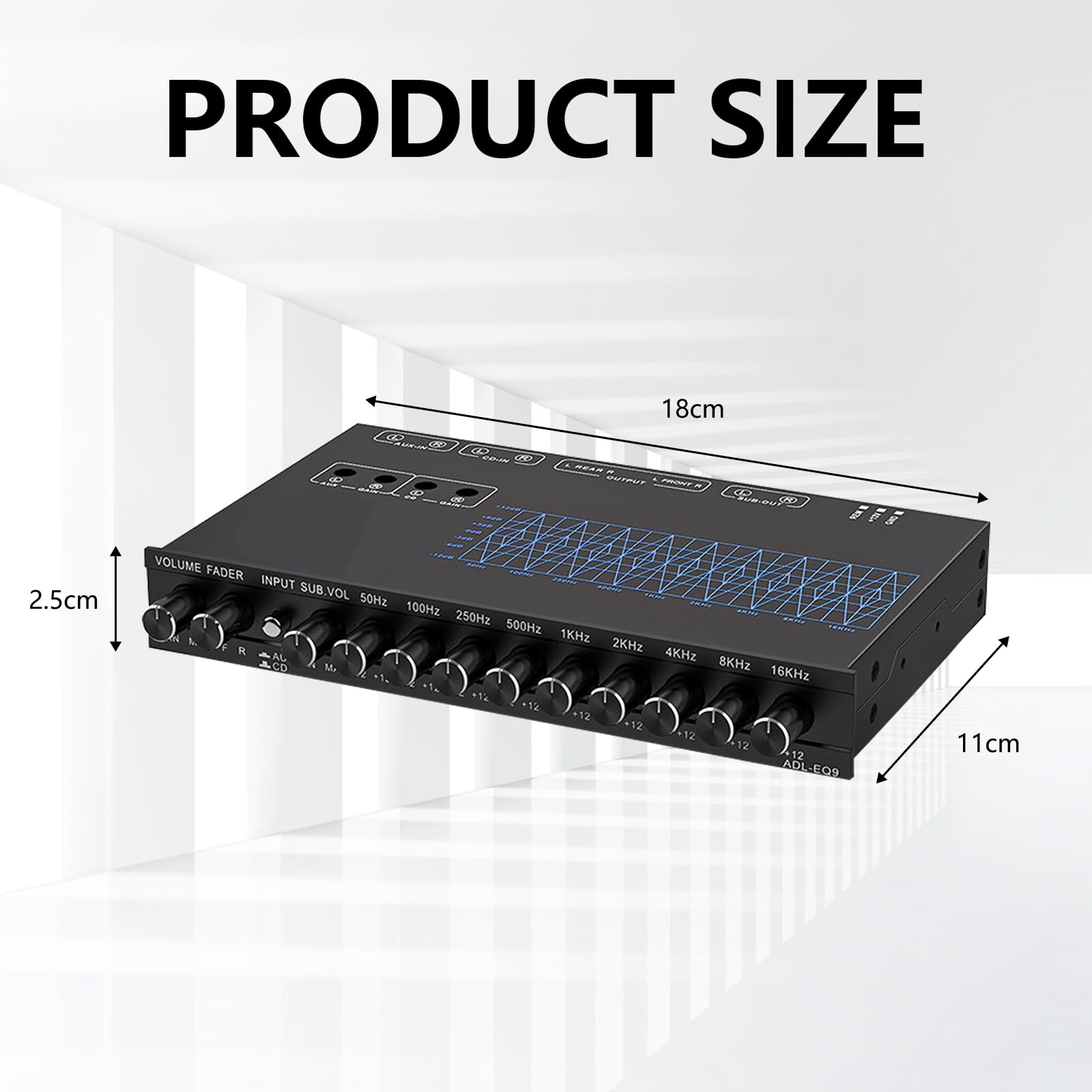 Aisny ADL-EQ9 Equalizzatore Audio HiFi 9 Bande Preamplificatore Stereo Professionale