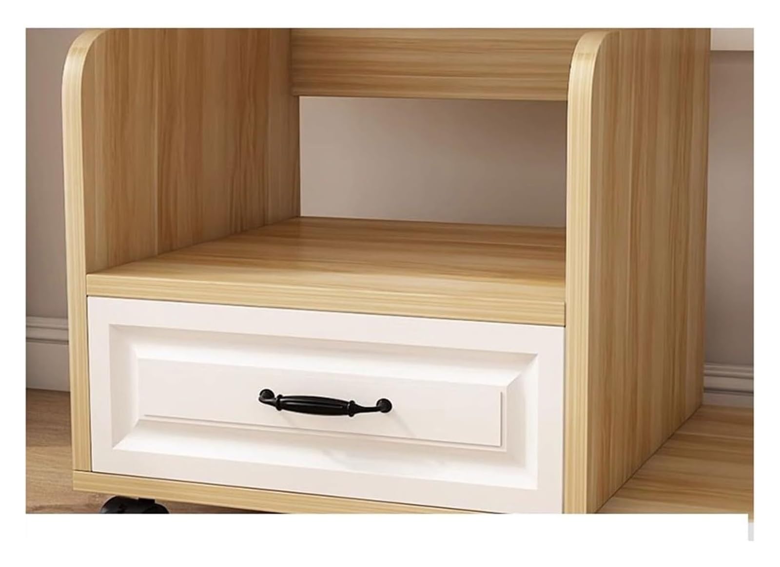 KEuLen Stojak na drukarkę ze schowkiem, mobilny stojak na drukarkę, prosty organizer na półkę pod biurko, stojak na drukarkę (B, średni)