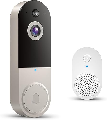 Timbre de video inalámbrico Wi-Fi con visión nocturna, audio bidireccional, detección de movimiento AI y almacenamiento en la nube (se vende por