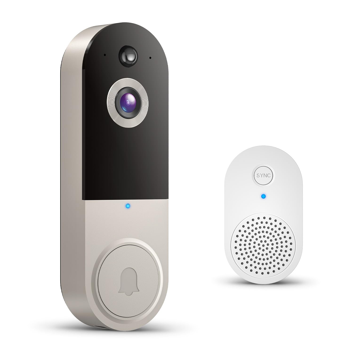 ClipBlur Wireless Wi-Fi Video Doorbell Camera with Night Vision, Two Way Audio, AI Motion Detection and Cloud Storage(Sold Separately),2.4G WiFi Only